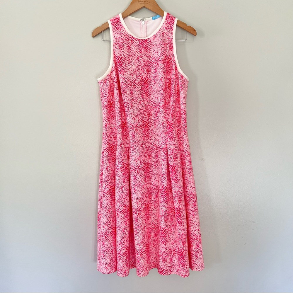 J. McLaughlin Catalina Cloth Sleeveless Fit and flare Dress Tennis Snakeskin